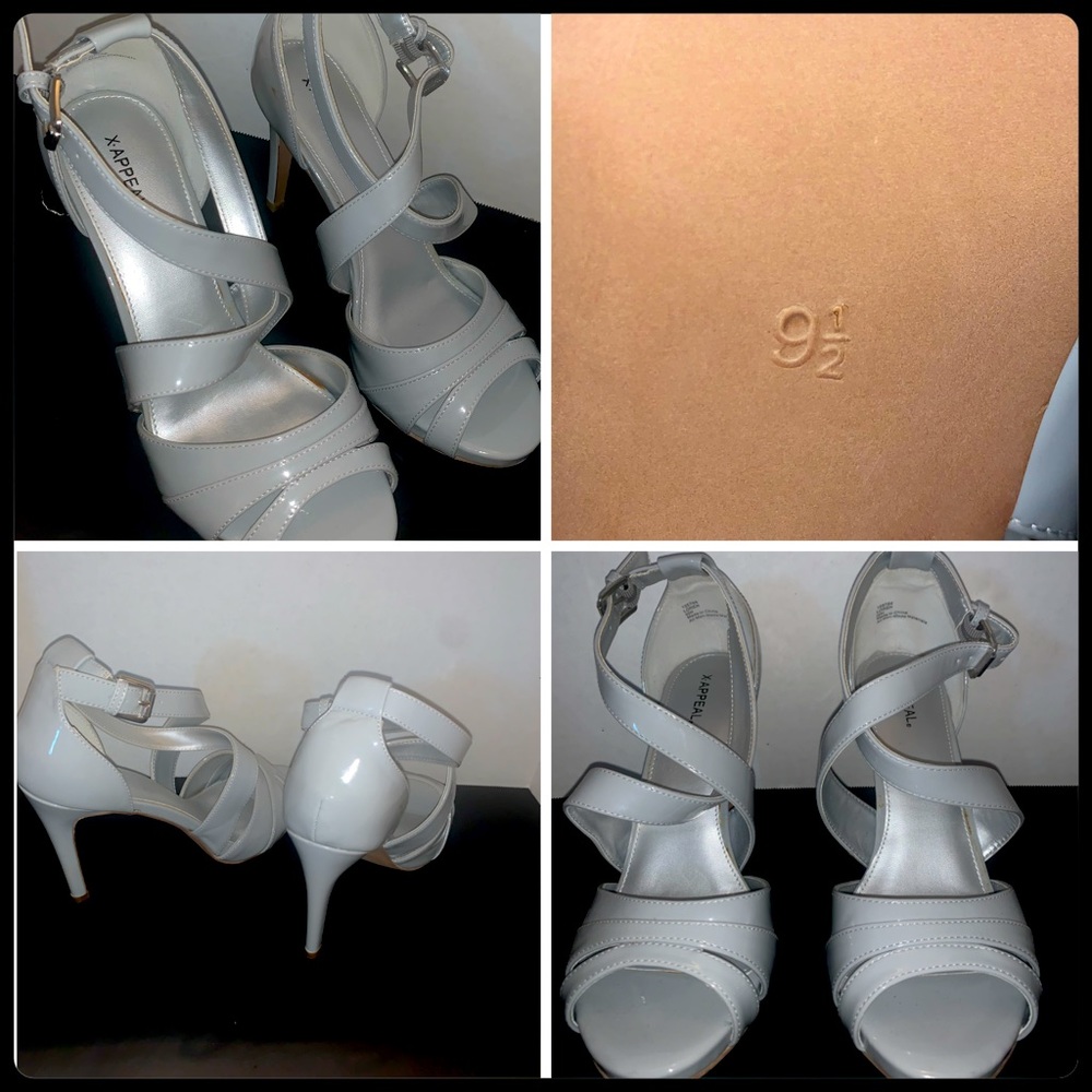 LIGHT GREY STRAPPY HEEL US SIZE 9.5